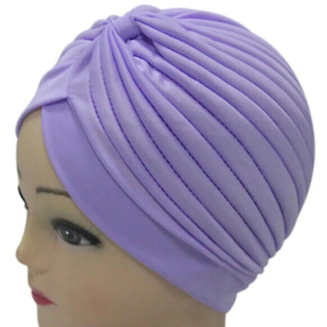 Stretchy Turban Muslim Hat Women's Hat Fashion Solid Bandage Bandanas Headband Wrap Hijab Knotted Indian Cap