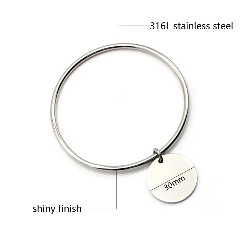 Classic Round Golden Charm Bangle Bracelet Stainless Steel Women Fashion Jewelry Gold Color-Dollar Bargains Online Shopping Australia