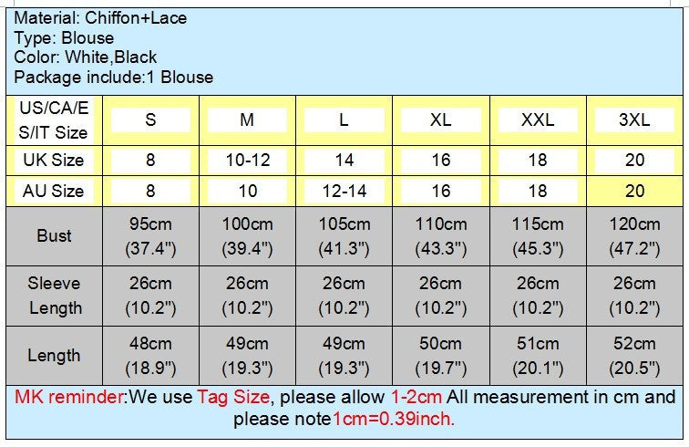 Plus Size S-XXL Style Women Tops Casual Off Shoulder Blouse Chiffon Lace Floral Blouse Solid Shirts