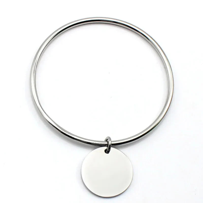 Classic Round Golden Charm Bangle Bracelet Stainless Steel Women Fashion Jewelry Gold Color-Dollar Bargains Online Shopping Australia