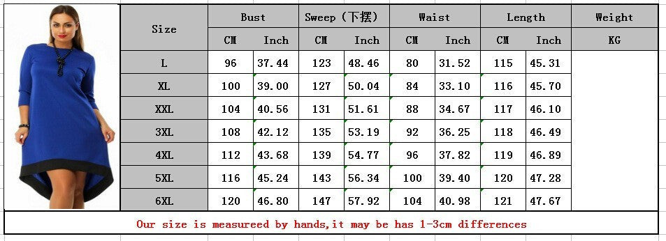 Online discount shop Australia - Dress Big Size Casual Red Black Dress Asymmetrical Dress Plus Size Women Clothing Vestidos