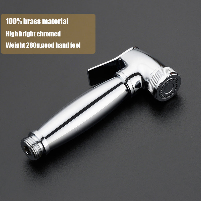 brass chrome plated toilet bidet bright polished bathroom bidet faucet sprayer shower head wall mounted valve & holder