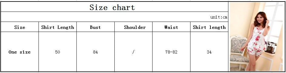 Women Lingerie Strap Silk Lace Flower Sleepwear Shirts + Shorts Underwear Nightwear Set
