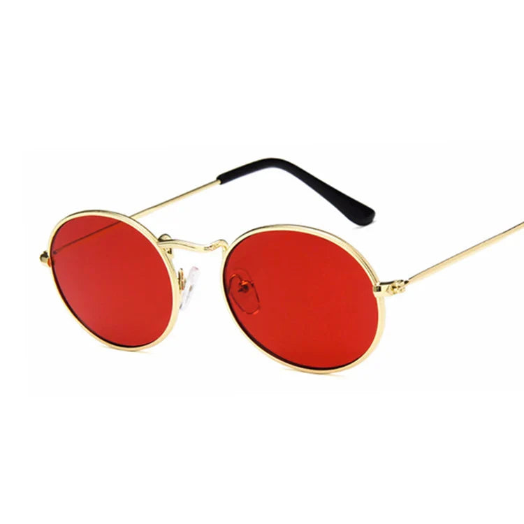 Small Oval Mirror Sunglasses Woman Pink Luxury Brand Designer Eyewear Shades Ladies Alloy Black Sun Glasses Female UV400-Dollar Bargains Online Shopping Australia