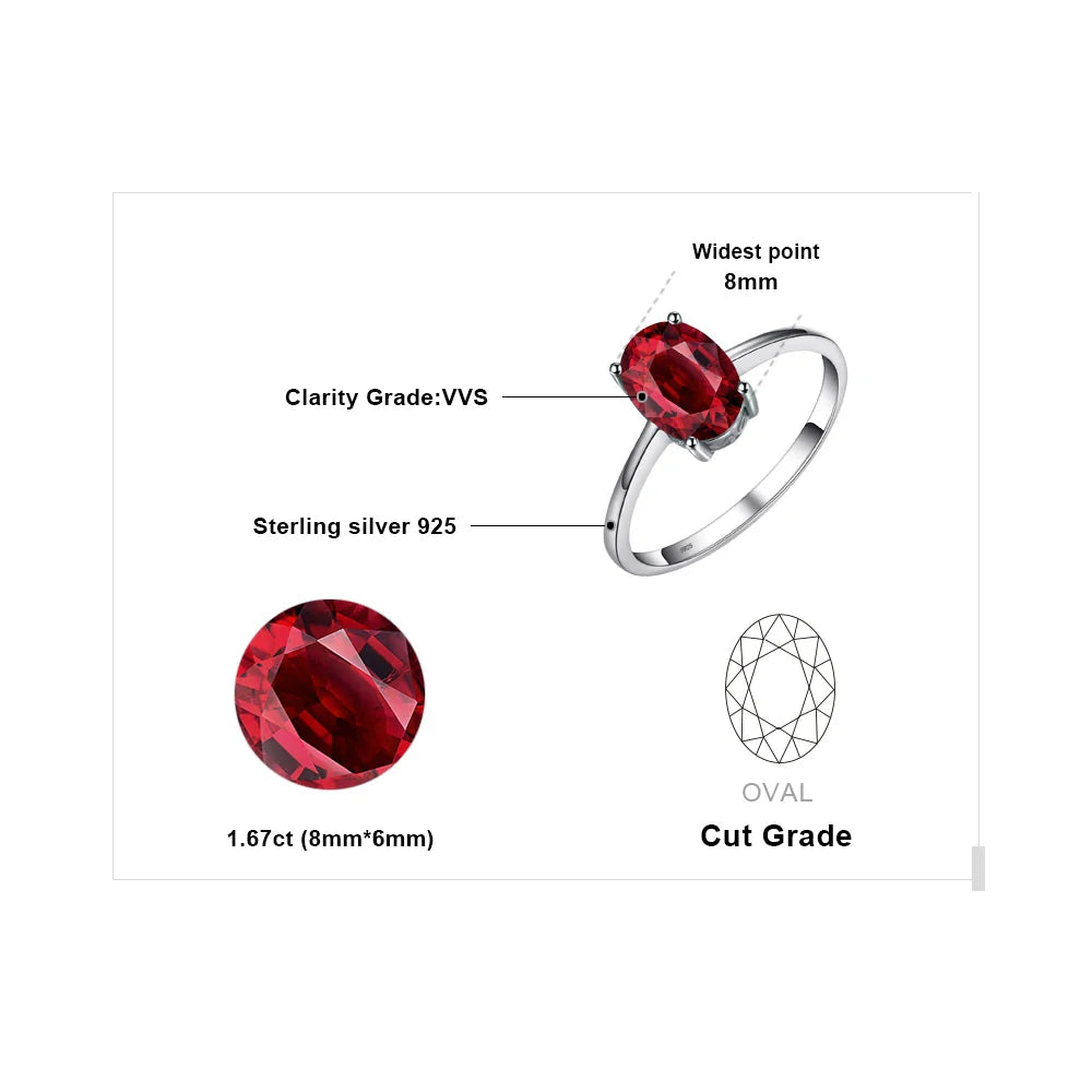 Genuine Garnet  Amethyst Citrine Peridot Blue Topaz 925 Sterling Silver Rings for Women Colorful Gemstone Jewelry