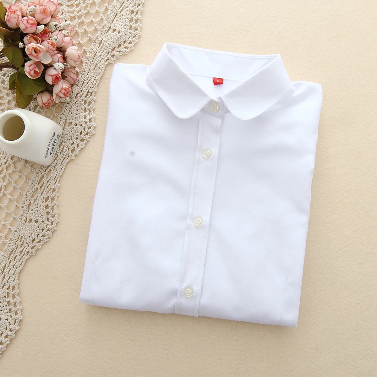 Women Blouse Shirts Oxford Cotton Long Sleeve Ladies White Casual Shirt Blouses Female Clothes Tops