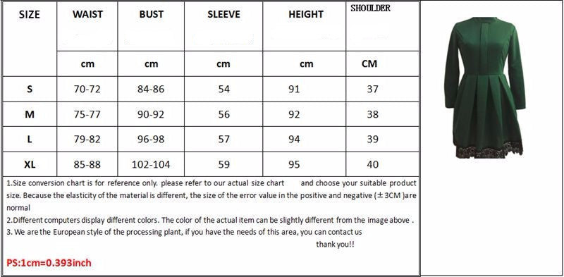 Online discount shop Australia - Fashion Women Sexy Long Sleeve Slim KNEE-LENGTH Dresses Green Party Dresses Plus Size
