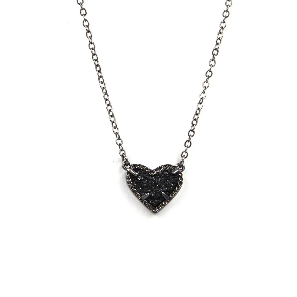 Gift Glitter Abalone Stone Small Heart Shaped 3D Resin Shell Mini Love Necklaces for Women Pendants-Dollar Bargains Online Shopping Australia