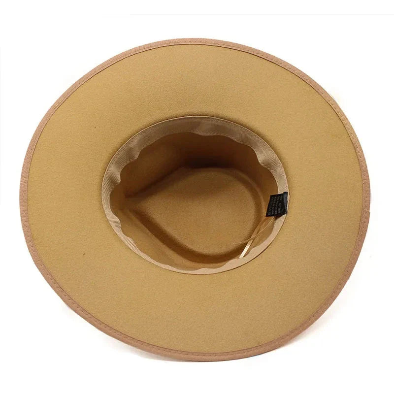 Women Hats khaki Camel Wide Brim Felt Fedoras Hats Wool Vintage Dress Formal Church Hat Fashionable Jazz Hats-Dollar Bargains Online Shopping Australia