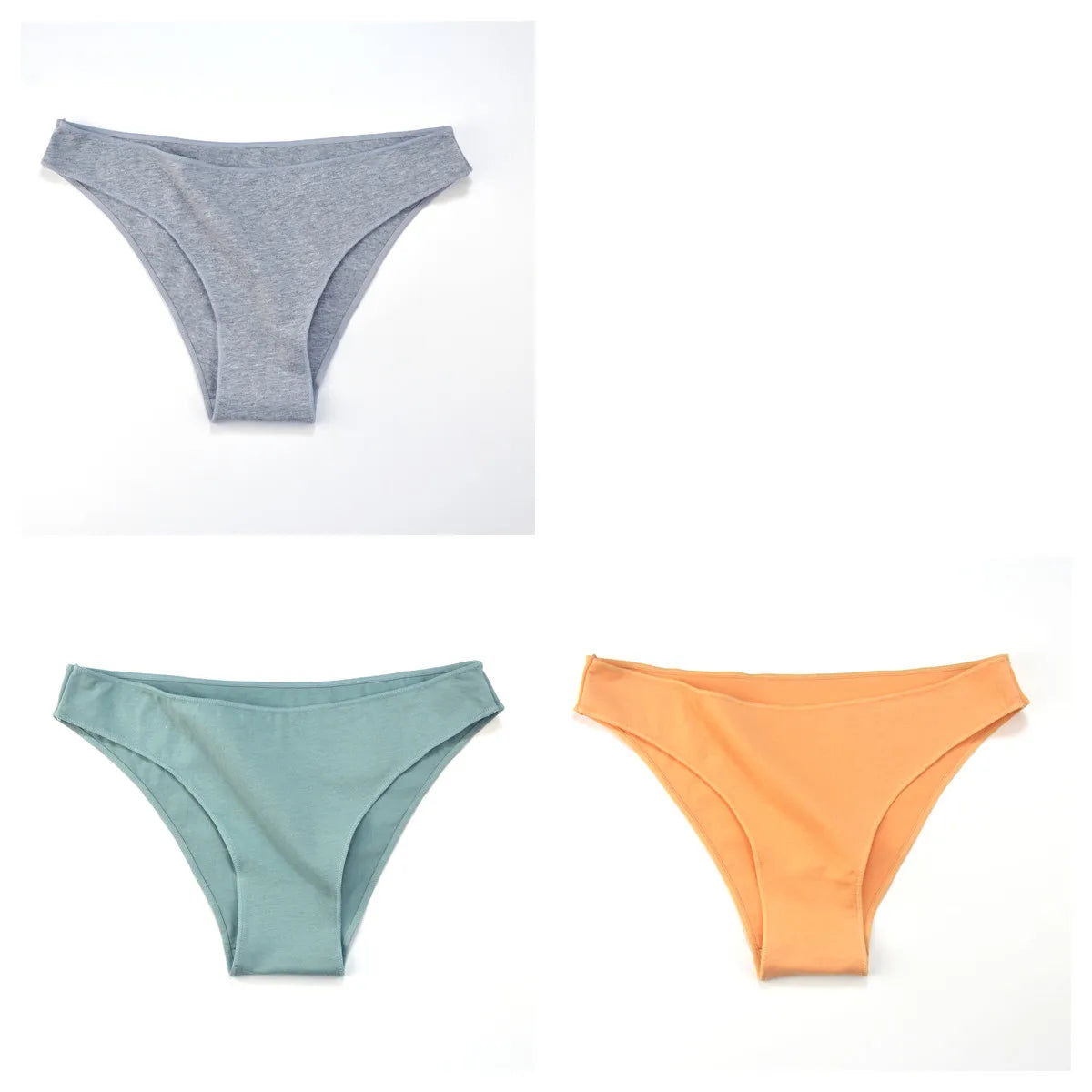 3Pcs Cotton Underwear Seamless Panties For Women Low Rise Briefs Female Solid Color Comfort Pantys Breathable Lingerie