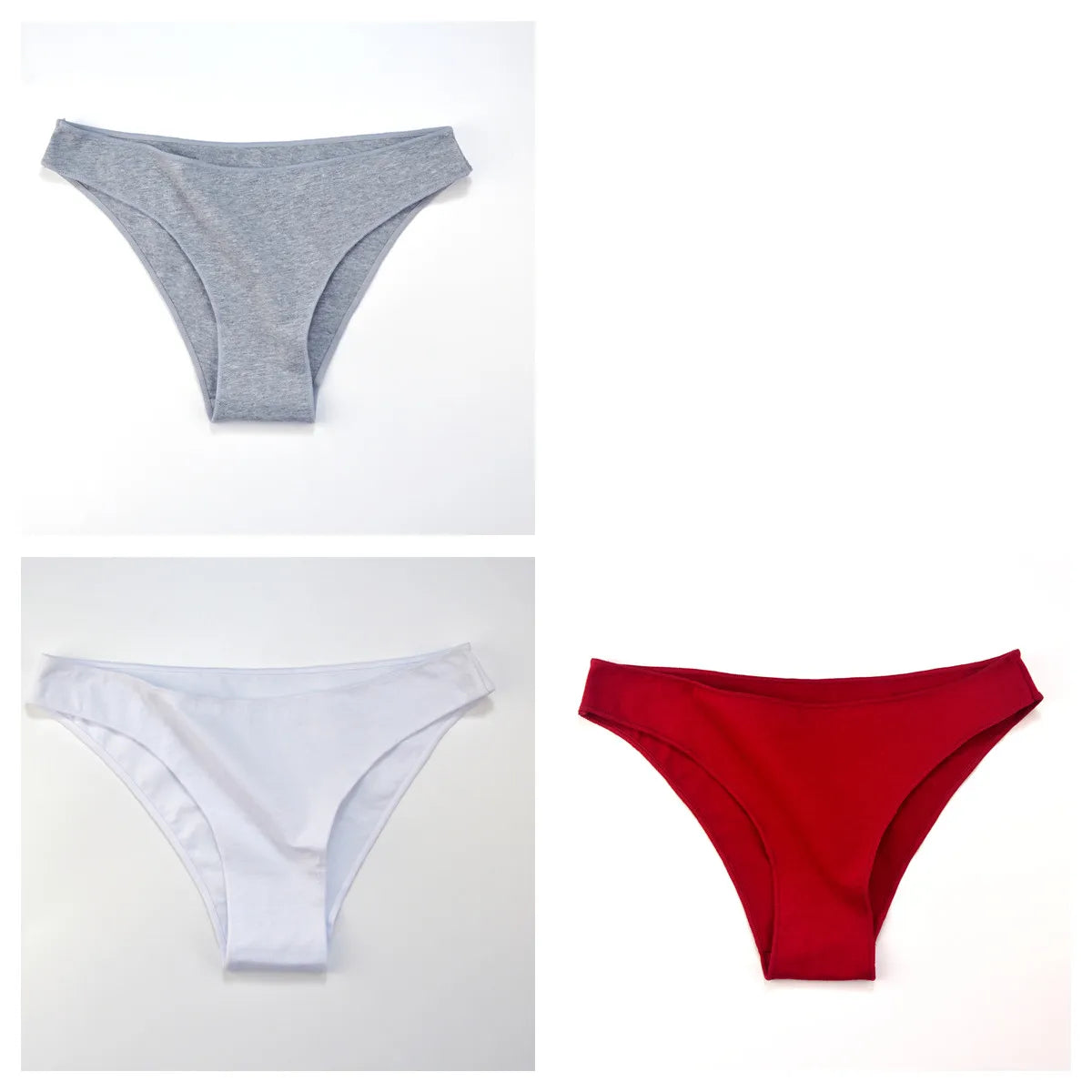 3Pcs Cotton Underwear Seamless Panties For Women Low Rise Briefs Female Solid Color Comfort Pantys Breathable Lingerie