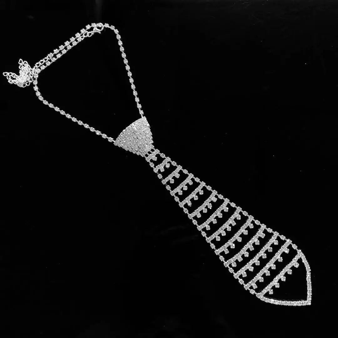 Fashionable and elegant necktie Necklace flash Rhinestone Long Necklace bead chain ladies wedding ball jewelry-Dollar Bargains Online Shopping Australia