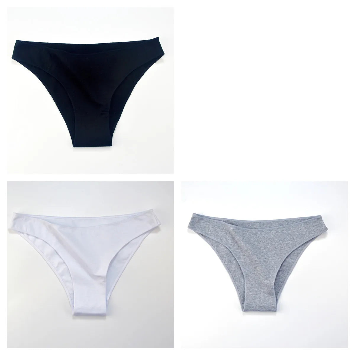 3Pcs Cotton Underwear Seamless Panties For Women Low Rise Briefs Female Solid Color Comfort Pantys Breathable Lingerie