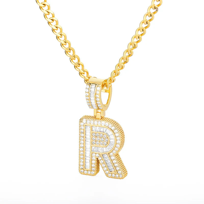 Cubic Zirconia Letter Pendant Necklaces Iced Out Rock Candy Style Initial Charms Necklace Fantastic Jewelry Gift-Dollar Bargains Online Shopping Australia