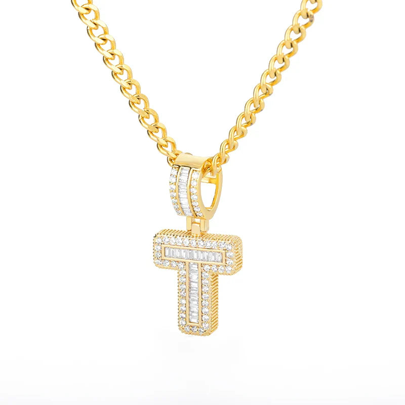 Cubic Zirconia Letters A-Z Pendant Necklaces Iced Out Rock Candy Style Initial Charms Necklace Fantastic Jewelry Gift-Dollar Bargains Online Shopping Australia