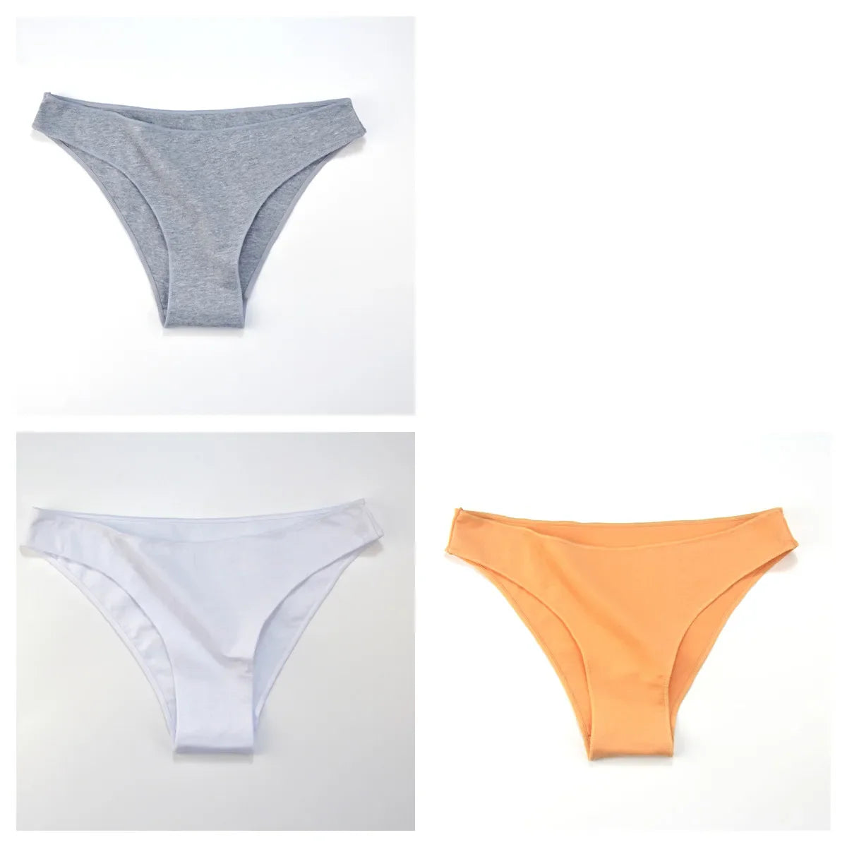 3Pcs Cotton Underwear Seamless Panties For Women Low Rise Briefs Female Solid Color Comfort Pantys Breathable Lingerie
