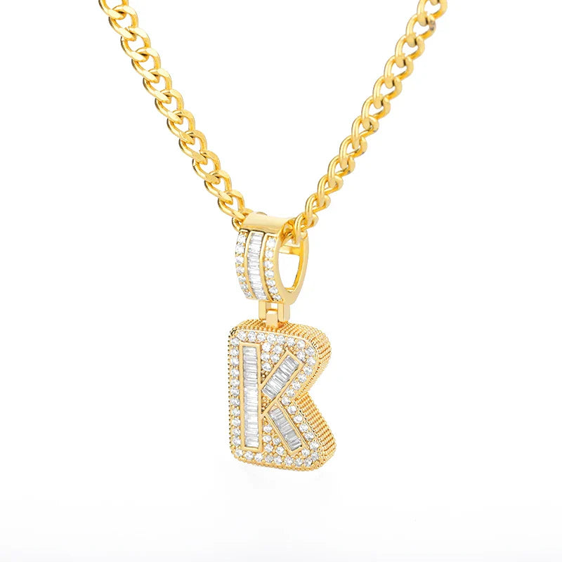 Cubic Zirconia Letters A-Z Pendant Necklaces Iced Out Rock Candy Style Initial Charms Necklace Fantastic Jewelry Gift-Dollar Bargains Online Shopping Australia