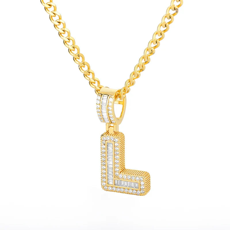 Cubic Zirconia Letters A-Z Pendant Necklaces Iced Out Rock Candy Style Initial Charms Necklace Fantastic Jewelry Gift-Dollar Bargains Online Shopping Australia