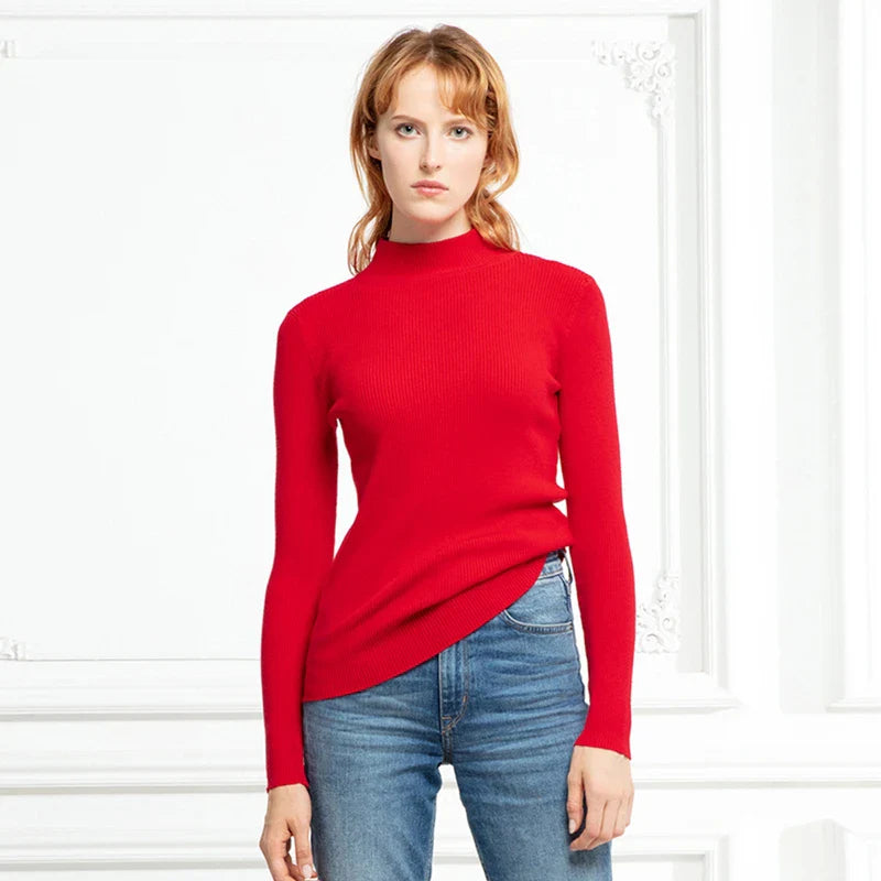 Winter Top Pull Femme Turtleneck Pullovers Sweaters Long Sleeve Slim Oversize Korean Women's Sweater