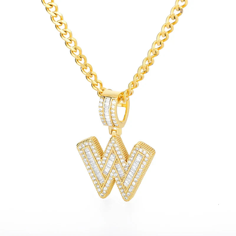 Cubic Zirconia Letters A-Z Pendant Necklaces Iced Out Rock Candy Style Initial Charms Necklace Fantastic Jewelry Gift-Dollar Bargains Online Shopping Australia