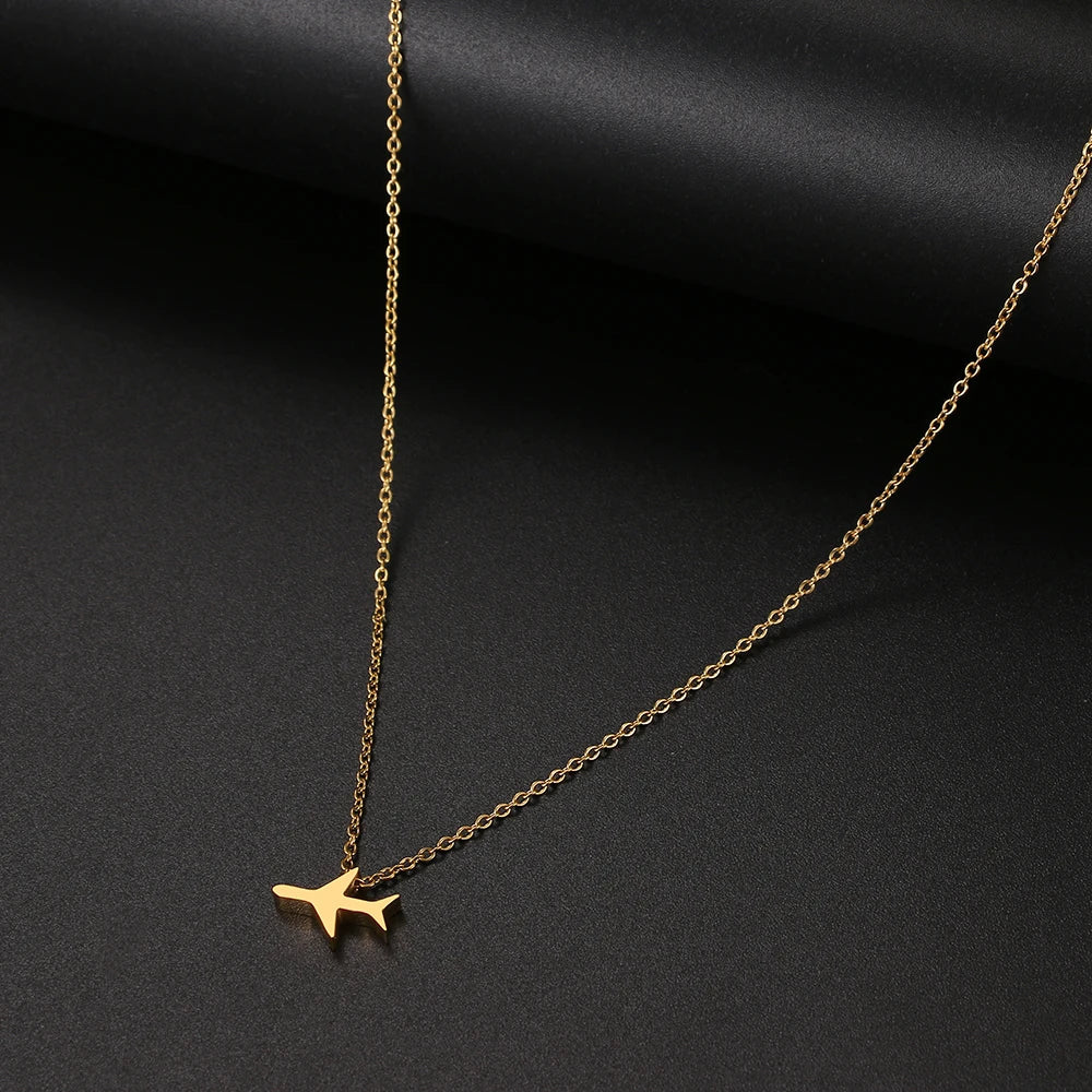 Stainless Steel Necklaces Minimalist Four-leaf Clover Geometric Style Fashion Chain Necklace for Women Collar Pendant Jewelry-Dollar Bargains Online Shopping Australia