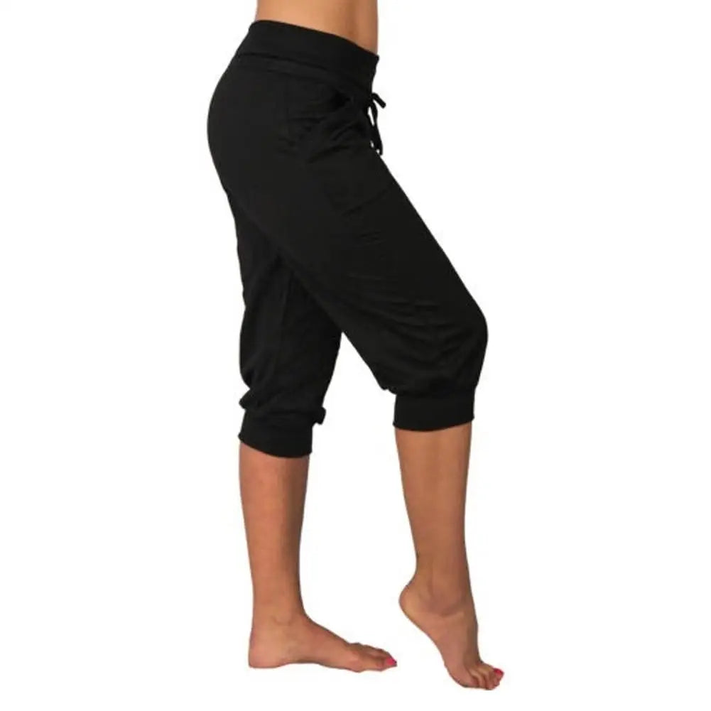 Women High Waist Casual Solid Color Low Rise Drawstring Pockets Sports Pants Shorts Joggers For Womens-Dollar Bargains Online Shopping Australia