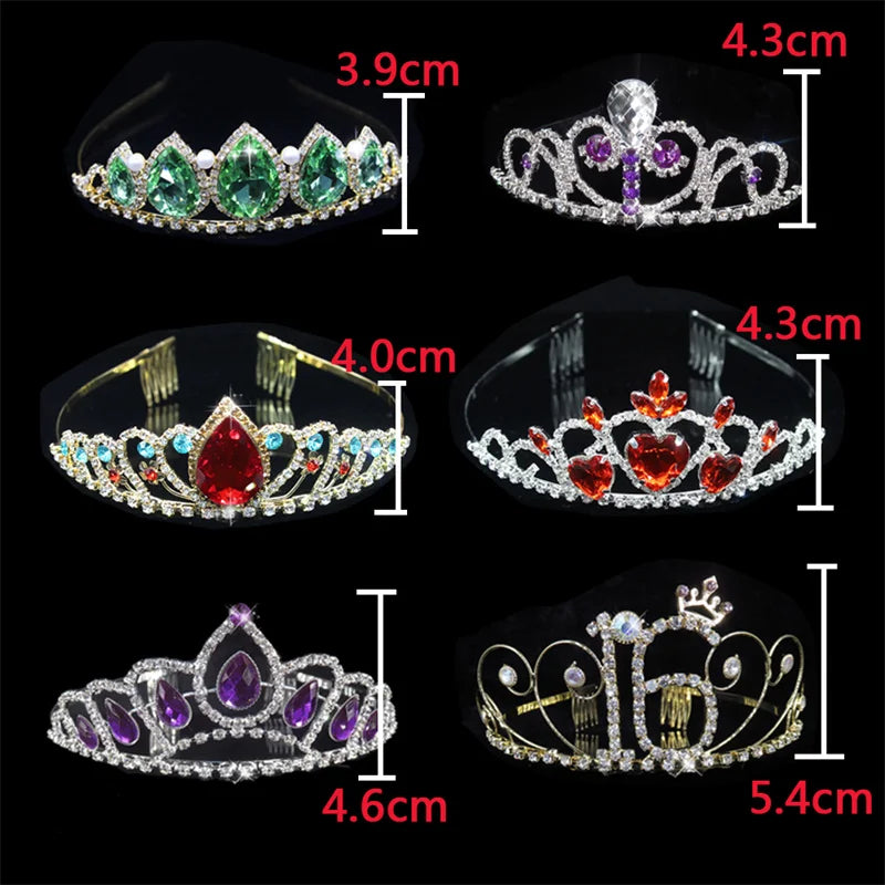 Wedding Bridal Princess Austrian Crystal Tiara Crown Veil Hair Accessory For Girls Children Tiara Crown Hair Jewelry