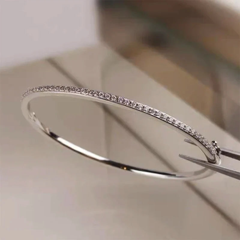 Sterling Silver Jewelry For Women Gold Bangle Move Diamond Bangle Wedding Jewelry Around Rivet 6cm Bangle-Dollar Bargains Online Shopping Australia