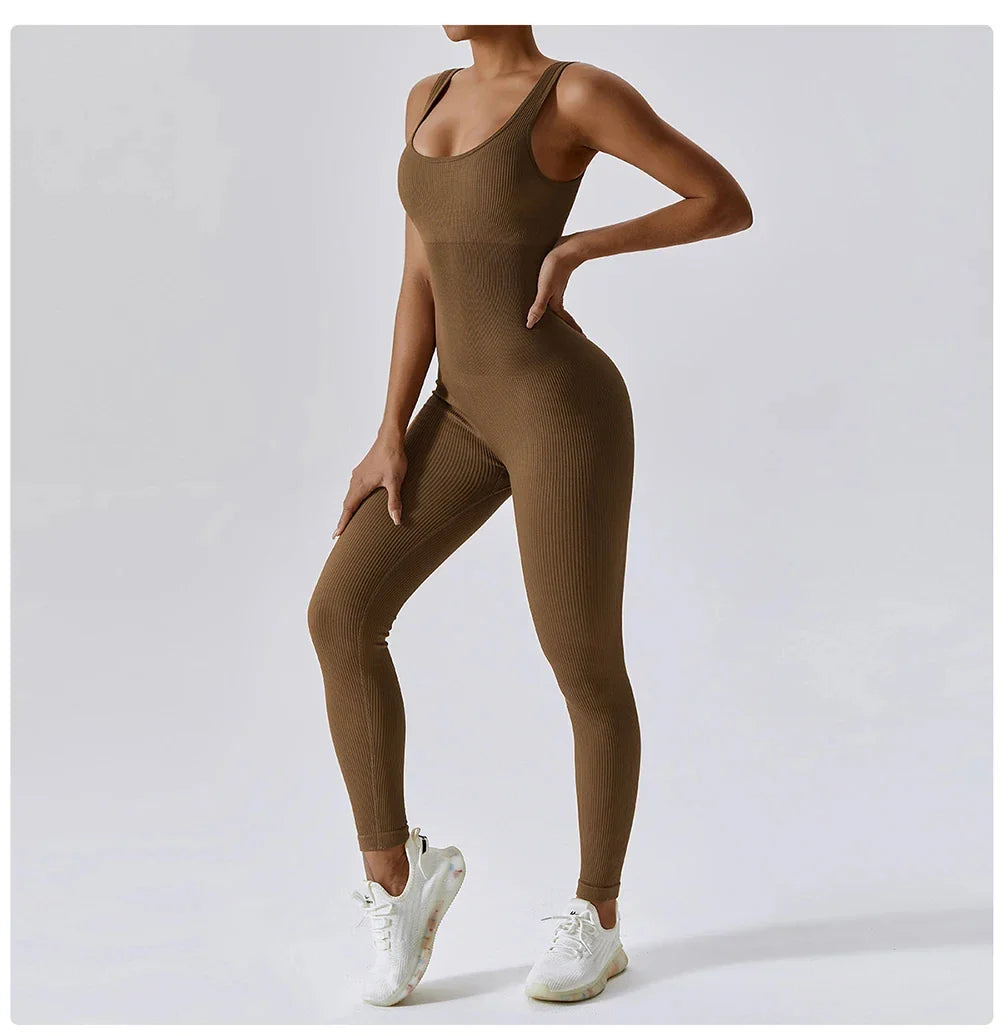 Fitness Seamless Jumpsuits Woman Sleeveless Thread Fashion Casual Outdoors Overalls for Women Corset One Pieces Pants Sets-Dollar Bargains Online Shopping Australia