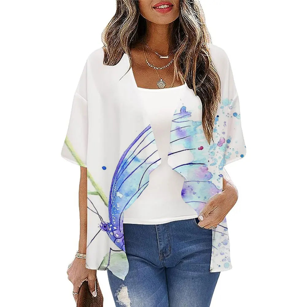 Boho Sexy Style Kimono Cardigan Leopard Printed Loose Long Kimono Ladies Beach Cover Up Tops Summer Blouses Swimsuit