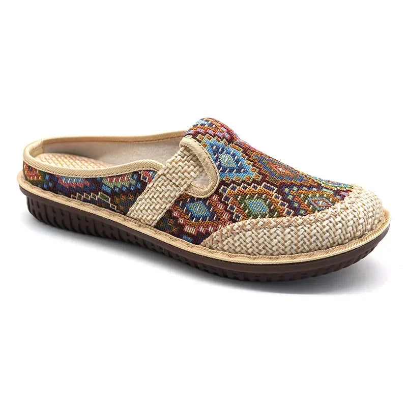 Fashion Women's Shoes Ethnic Style Embroidered Linen Breathable Outdoor Casual Slippers Shoes-Dollar Bargains Online Shopping Australia