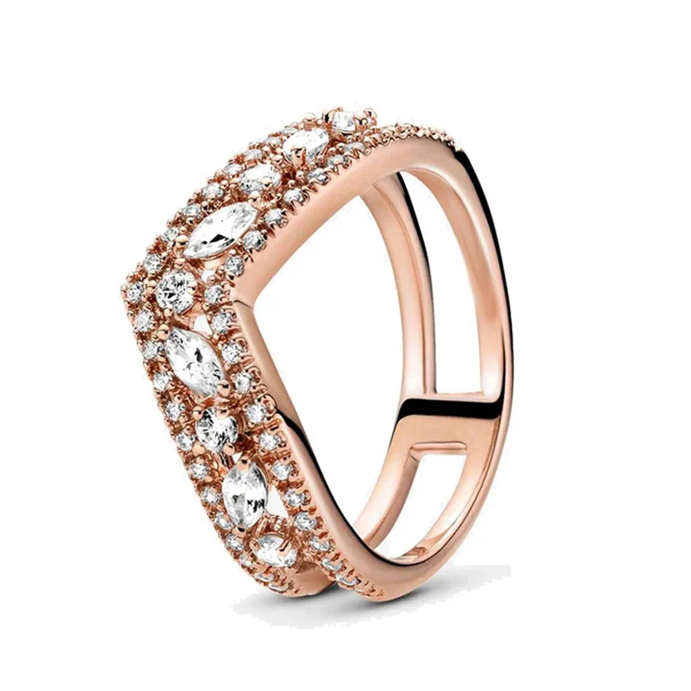 925 Sterling Silver Rings For Women Original Infinity Love Heart Crown Engagement Wedding Ring Rose Gold Crystals Luxury Jewelry