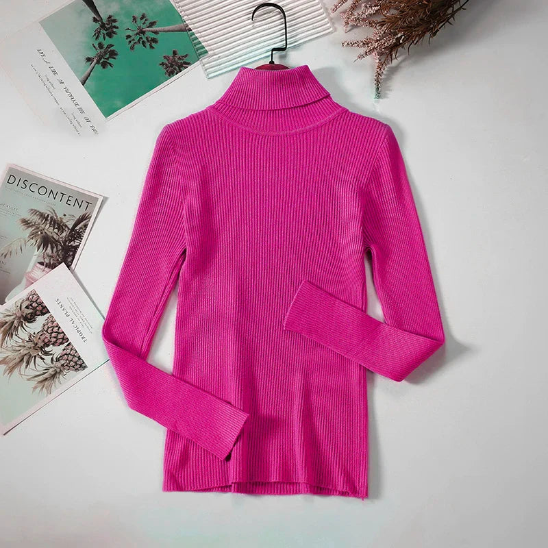 Women Turtleneck Sweater Knitted Soft Pullovers cashmere Jumpers Basic Solid Soft Sweaters Women Autumn Winter Casual Top-Dollar Bargains Online Shopping Australia