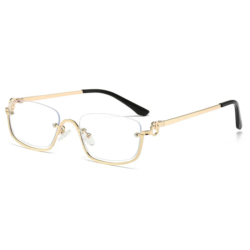 Fashion Small Square Women's Sunglasses Luxury Brand Metal Half Frame-Dollar Bargains Online Shopping Australia