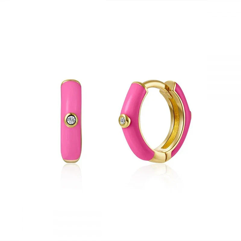 Gold Filled Stud Earrings Set For Women Ear Cuffs Colorful Zircon Dangle Hoop Earrings Fashion Party Jewelry-Dollar Bargains Online Shopping Australia
