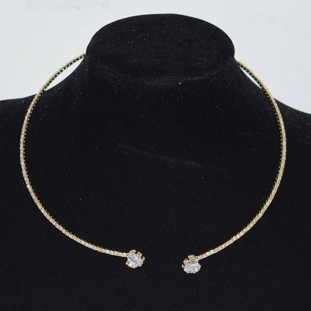 Necklace Women Simple Classic Rhinestones Choker Neck Necklaces Jewelry Open Collar Gift-Dollar Bargains Online Shopping Australia