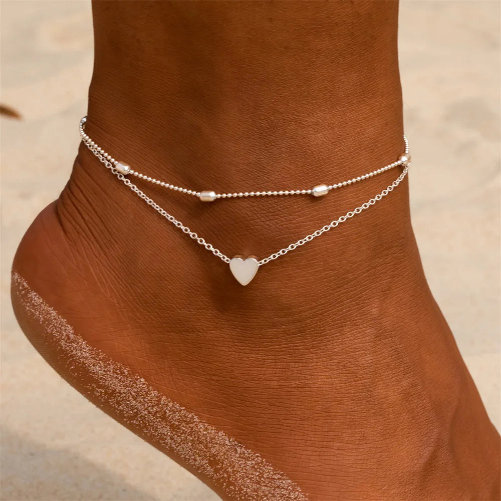 2022 Bohemia Anklets for Women Summer Beach Foot Chains Boho Beads Butterfly Bracelet Charm Anklet Set Ankle Jewelry Accessories-Dollar Bargains Online Shopping Australia