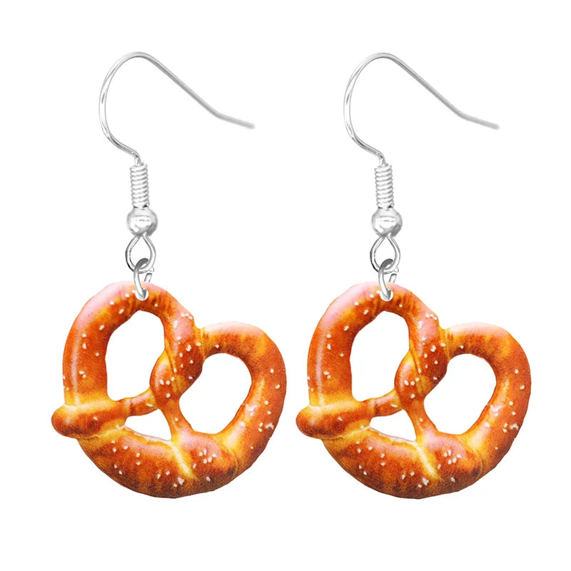 Food Earring 2D Handmade Cute Interesting Taco Corn Crunchy Burger Biscuits French Fries Ice Cream Cheese Cute-Dollar Bargains Online Shopping Australia