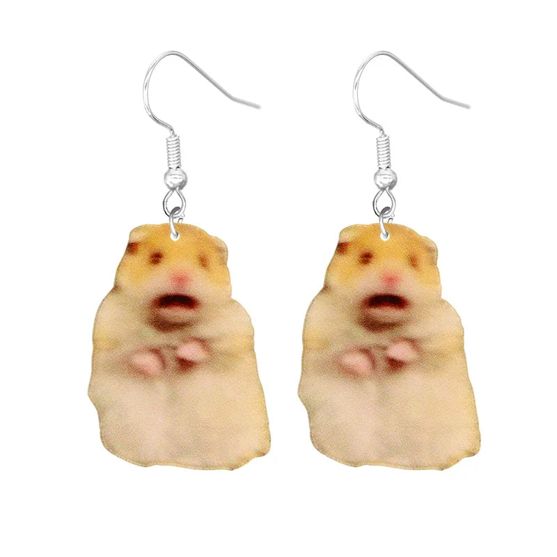 Cute Cat Design Dangle Earrings Acrylic Jewelry Adorable Gift For Women Girls Daily Casual Frog Bee Pig Hamster-Dollar Bargains Online Shopping Australia
