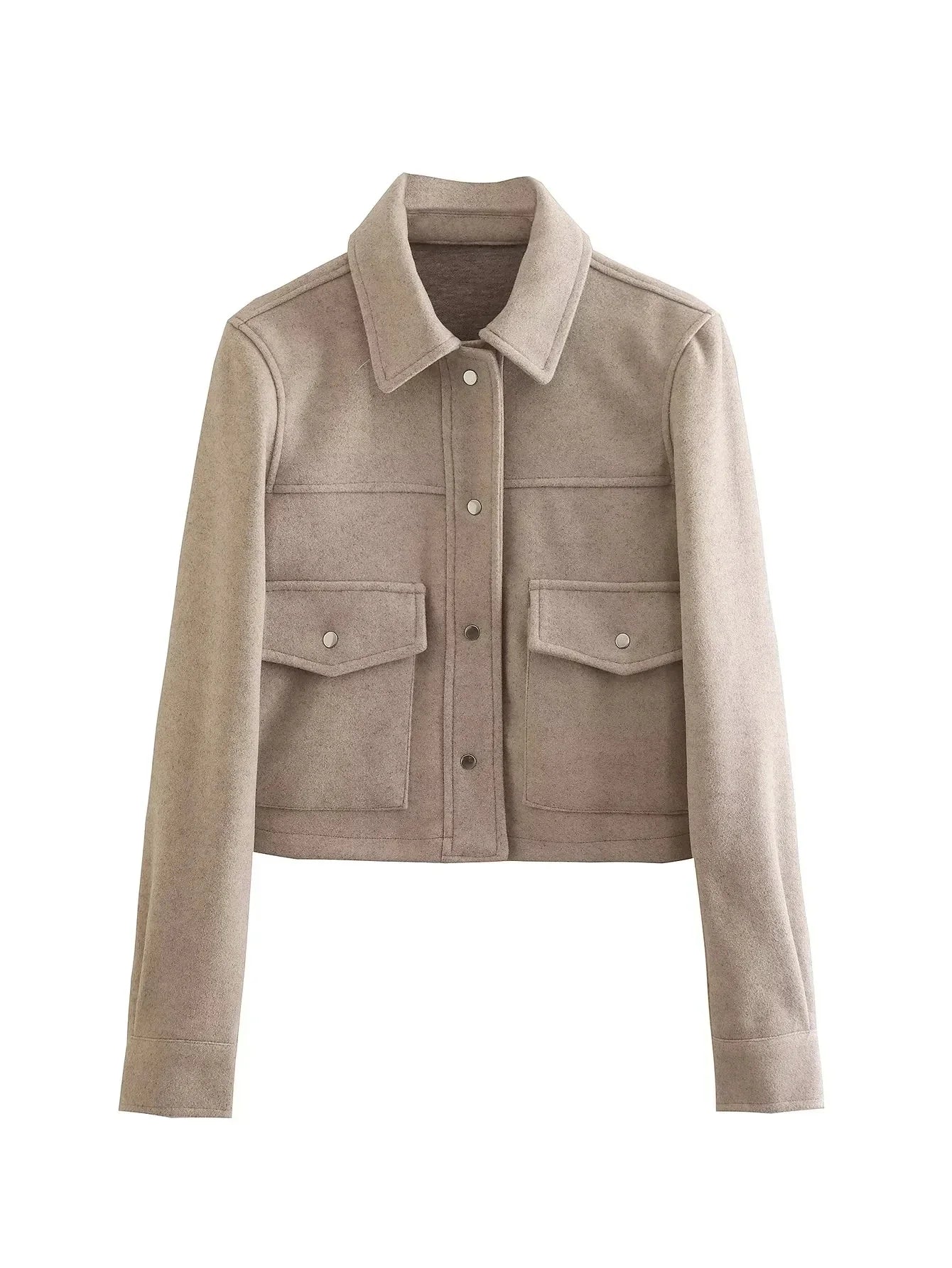 Jackets Womens Autumn Fashion Solid Front Pockets Button Long Sleeve Jacket Elegant Woman Casual Outerwear Coat-Dollar Bargains Online Shopping Australia