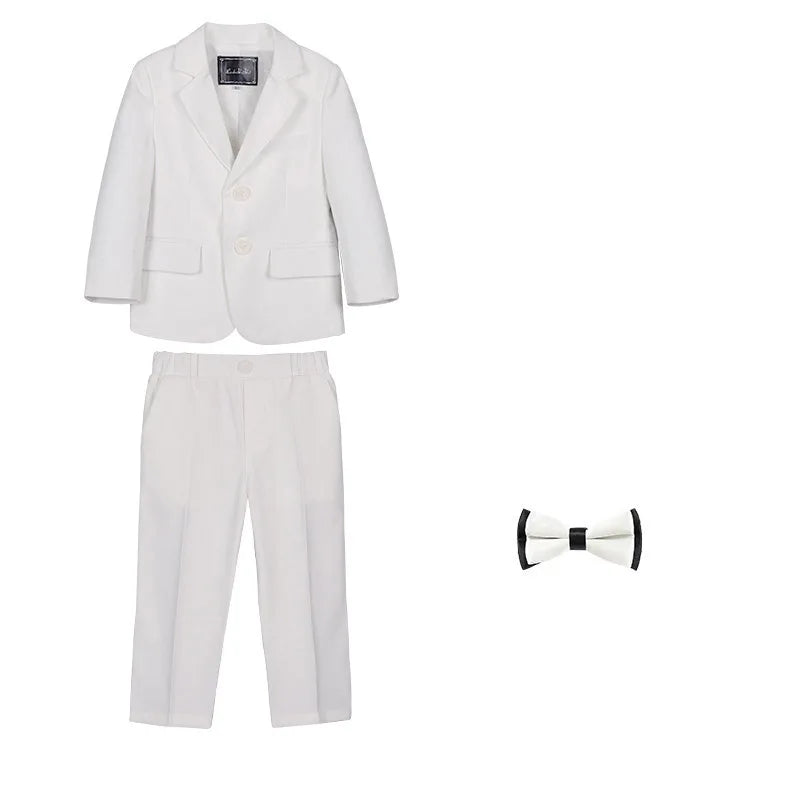 Formal Boys Suit For Wedding Children White Party Blazers Pants Baptism Outfit Kids Costume Gentlemen Teenager Prom Tuxedos Set