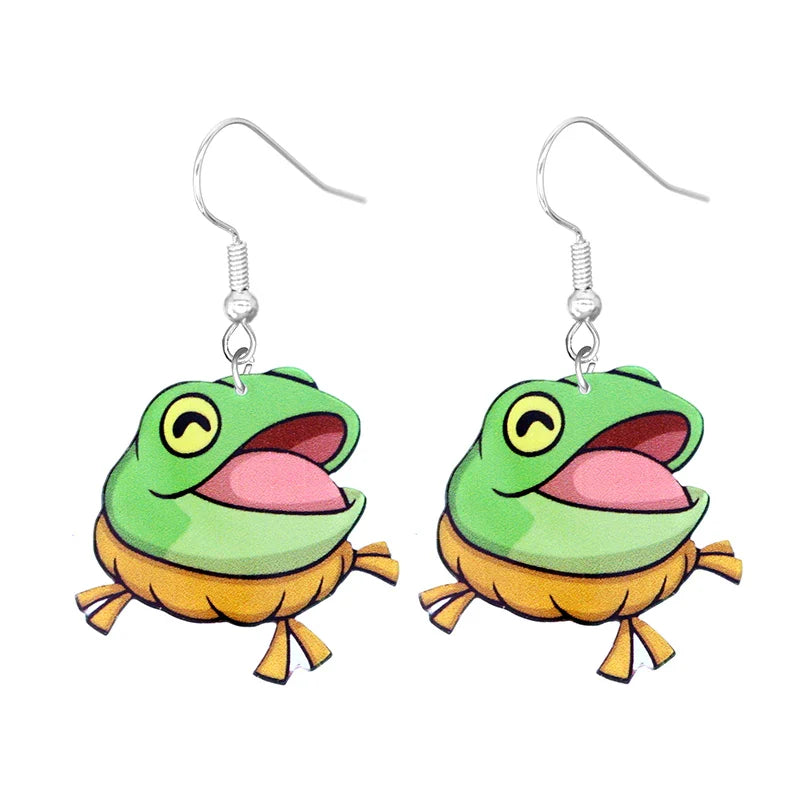 Cute Cat Design Dangle Earrings Acrylic Jewelry Adorable Gift For Women Girls Daily Casual Frog Bee Pig Hamster-Dollar Bargains Online Shopping Australia