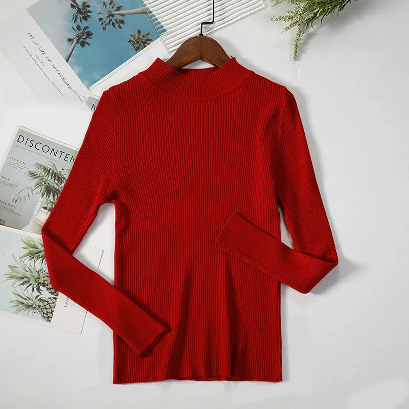 Women Turtleneck Sweater Knitted Soft Pullovers cashmere Jumpers Basic Solid Soft Sweaters Women Autumn Winter Casual Top-Dollar Bargains Online Shopping Australia