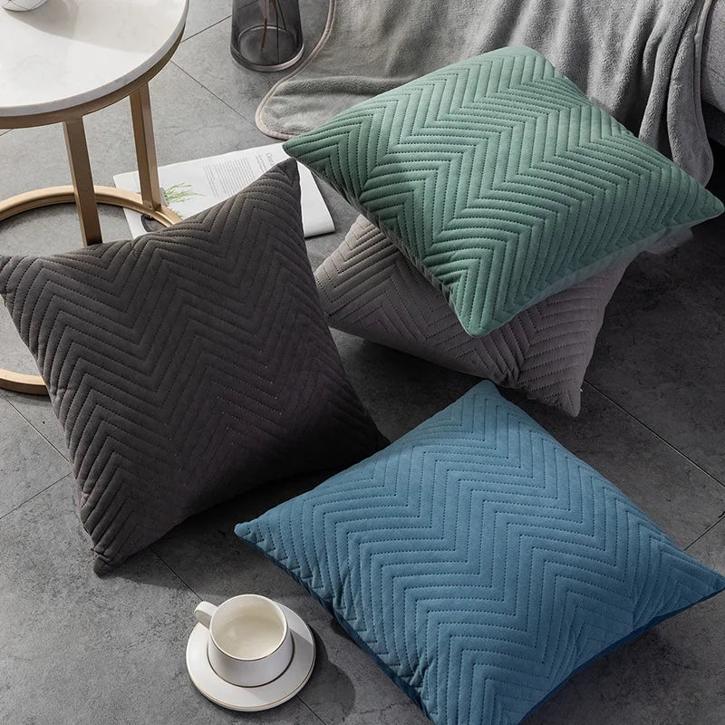 Pillow Quilted Velvet Hug Pillowcase Home Pillow Bedside Cushion Cover Simple Sofa Hug Pillowcase Pillows For Living Room
