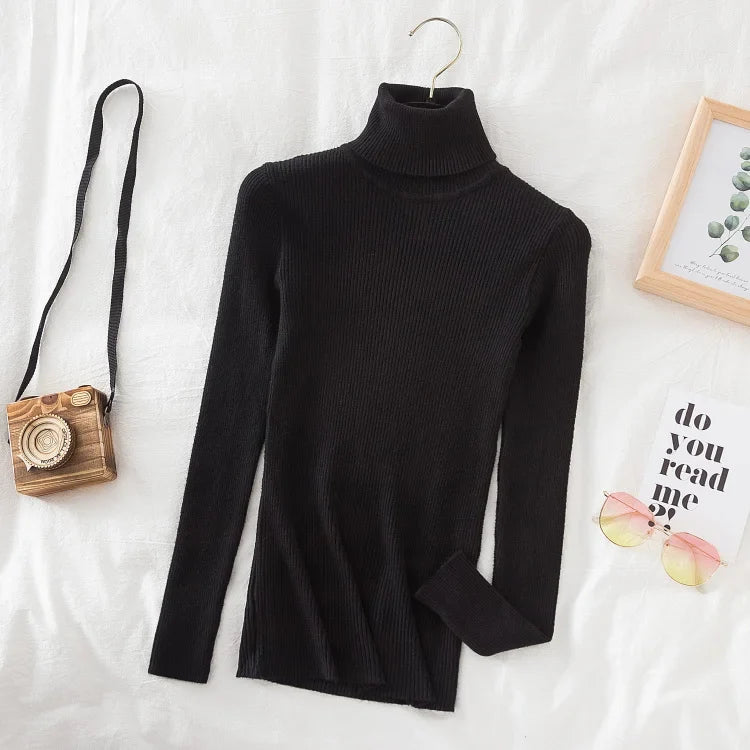 Women Turtleneck Sweater Knitted Soft Pullovers cashmere Jumpers Basic Solid Soft Sweaters Women Autumn Winter Casual Top-Dollar Bargains Online Shopping Australia