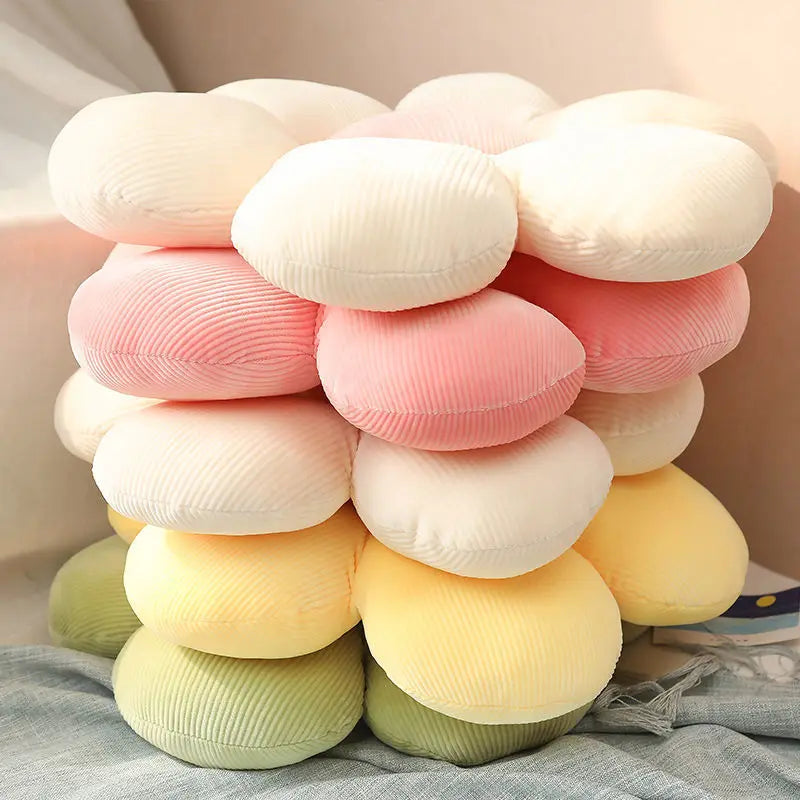 Stuffed Six Petal Flower Cushion  Sunflower Pillow Bay Window Pink Flower Setting for Kids Bedroom Seat Pillow Girly Room Decor
