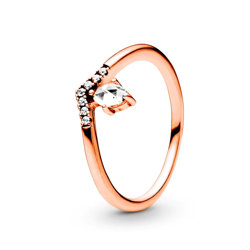 925 Sterling Silver Rings For Women Original Infinity Love Heart Crown Engagement Wedding Ring Rose Gold Crystals Luxury Jewelry