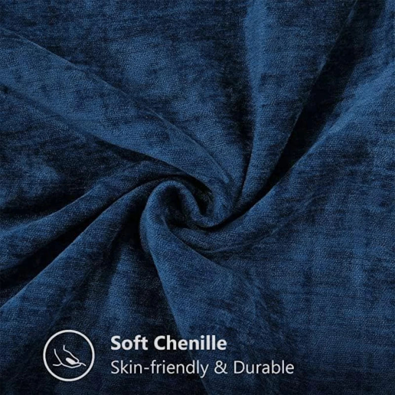 Velvet Chenille Cushion Covers Blue Pillow Cover with Stitched Edge Luxury Throw Decorative Pillows for Sofa Home Decro