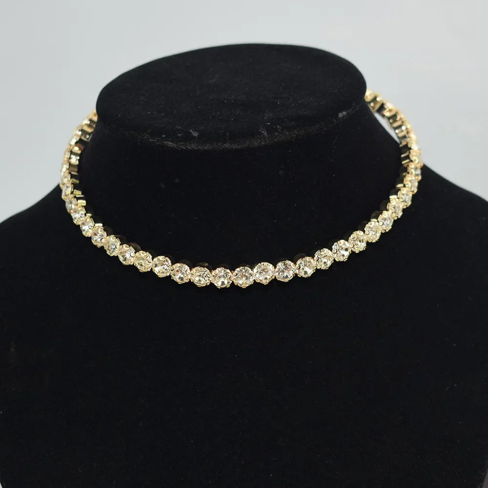 Necklace Women Simple Classic Rhinestones Choker Neck Necklaces Jewelry Open Collar Gift-Dollar Bargains Online Shopping Australia