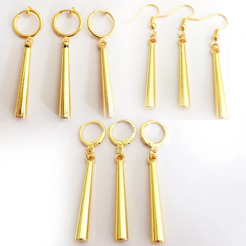 3Pcs/Set Roronoa Zoro Earrings Ear Clips Gold Color Small Geometric Non-Pierced Jewelry Hip Hop Wholesale Pendant Earrings-Dollar Bargains Online Shopping Australia